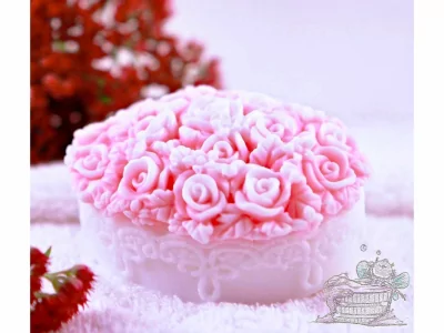Mýdlo s květinovým vzorem - Košík růží