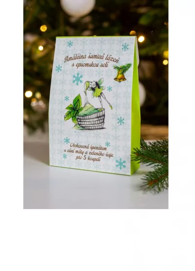 Koupelová šumivá lázeň 250g - vůně Zelený čaj s mátou - Vánoční