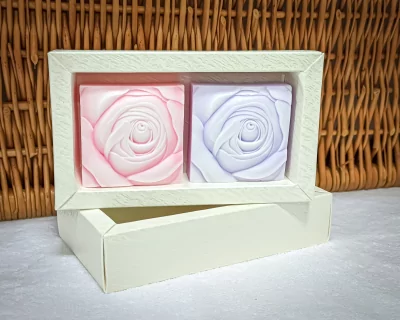 Mýdlo 2x Růže - Levandule a Anglická růže - dárková KRABIČKA