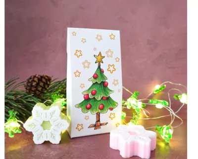 Mýdlo s vánočním motivem - KRABIČKA s vánočním stromkem