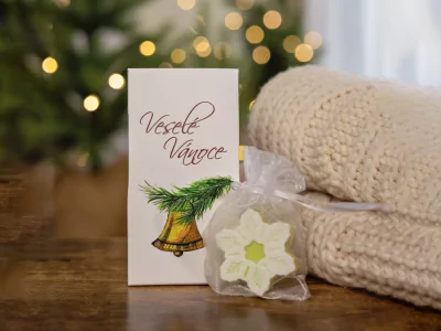 Mýdlo s vánočním motivem - KRABIČKA s vánočním zvonečkem