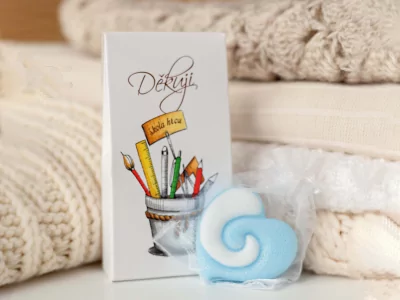 Mýdlo ve tvaru srdce - KRABIČKA Děkuji