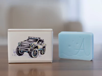 Mýdlo dárkové - Pro děti - auto MODRÉ - B2B